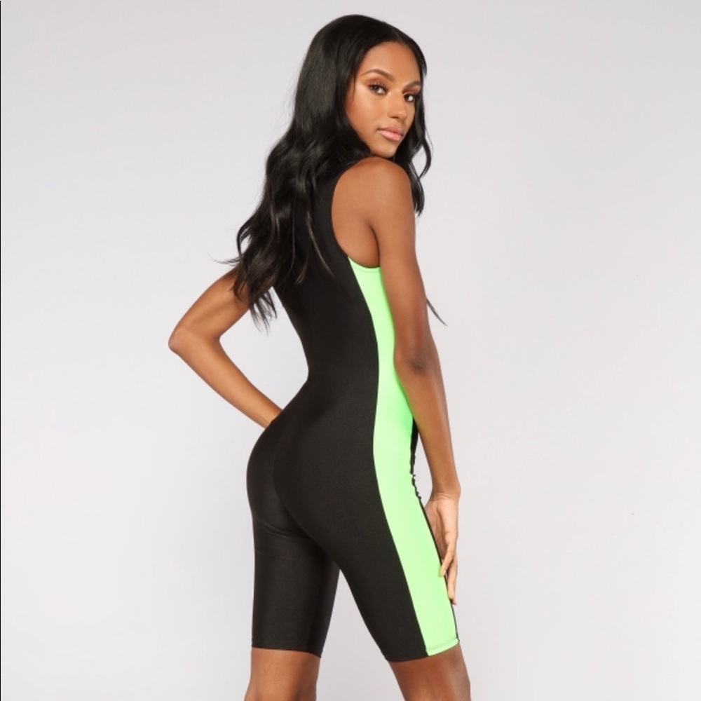 Fashion Nova “Lightning fast colorblock romper”